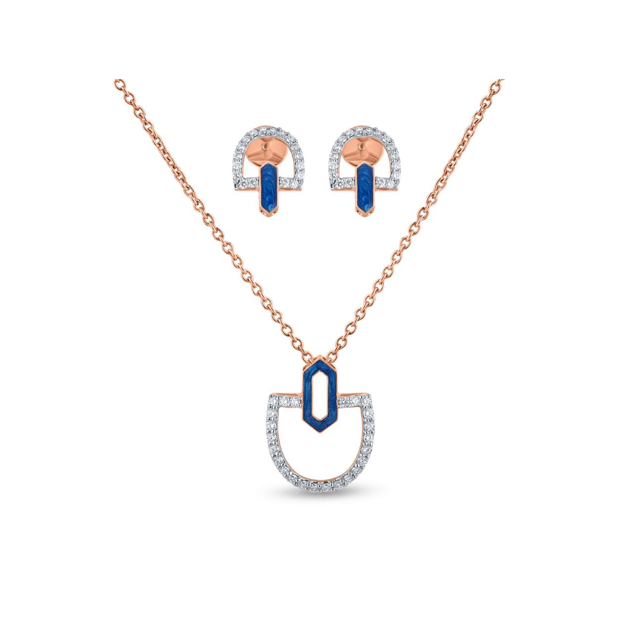 Enamal Pendant with Earring